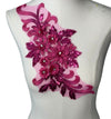 Fuchsia 3D floral appliqus with sequin multiple colors