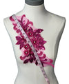 Fuchsia 3D floral appliqus with sequin multiple colors