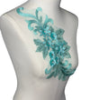 Mint Green 3D floral appliqués with sequin