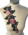 3D flowers black lace Appliqus Single or Pairs