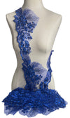 Royal Blue Trim with Pearls and Rhinestones by the Yard