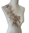 Rose Gold Beaded Applique with beads (Style 1)