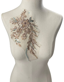  Rose Gold Beaded Applique with sequin (Style 4)