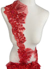 Red Trim with Pearls and Rhinestones by the yard #273-831