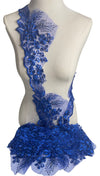 Royal Blue Trim with Pearls and Rhinestones by the Yard