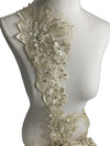 Light Yellow Trim with Pearls and Rhinestones by the Yard #273-831