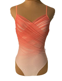  Coral Ombre Mesh over white Leo