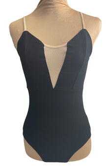  Black Leotard with mesh insert