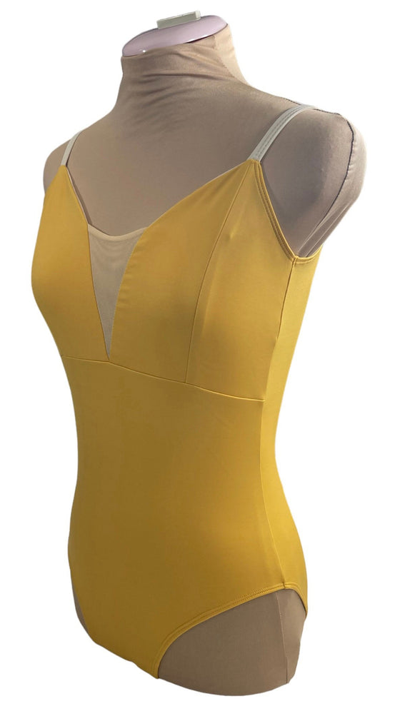 Mustard Leotard with V shaped open back 989-511