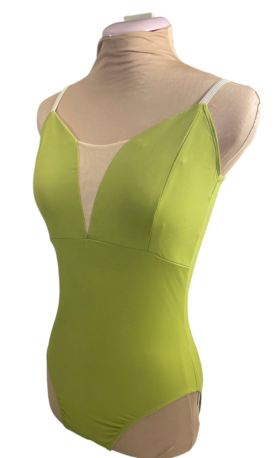 Olive Green Leotard with V shaped open back