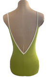 Olive Green Leotard with V shaped open back