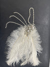 White Peacock Feathered Jeweled Headpiece