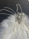 White Peacock Feathered Jeweled Headpiece