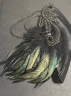 Black Feathered Jeweled Headpiece