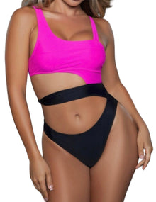  Pink and Black Swimsuit