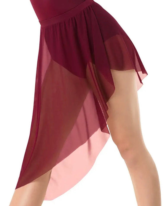 Wine Red Mesh Skirt