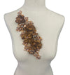 3D Bronze Flowers with Large Crystals on Lace