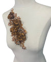 3D Bronze Flowers with Large Crystals on Lace